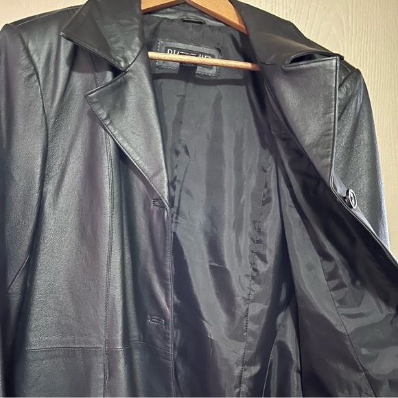 100% Leather Car Coat Jacket Fingertip length sleeve - Picture 1 of 6